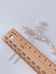 Women Bride Prom Freshwater Real Natural Pearl Updo Hair Styling U Bobby Pin