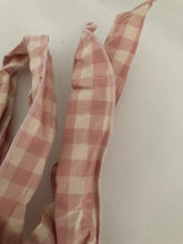Women Girl Check Wire Bunny Ear adjustable bow scarf Hair head band Wrap