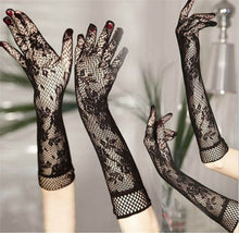 Women Girl 70' 80' Long Net Fishnet Mesh Wrist Arm Dance disco Party Gloves