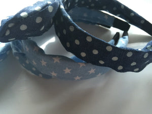 Women Lady Girls Denim Star Dots blue Wire Bunny Bow Party Headband Hair band