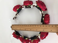 Women Girl Fairy camellia Flower Berry hair head headband Garland Ribbon Wreath