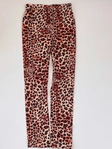 Kids Girls children Leopard Or Rainbow Stripe Stretch Leggings Pants 5-9 years