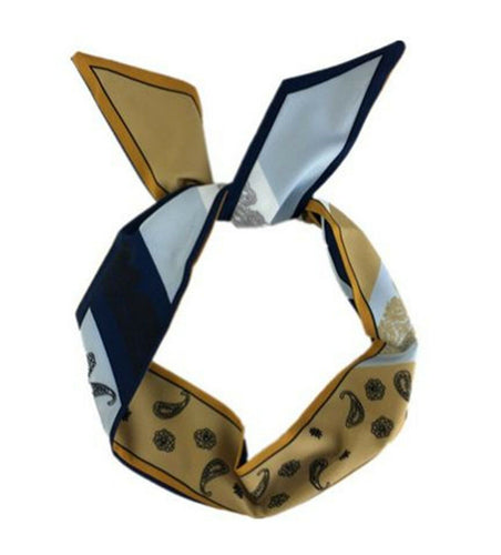 Women Girl retro Boho Paisley Heart Wire bow scarf Hair band headband bandana Paisley