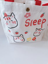 Women Girls Cute Bunny Cat Carry Small Tote Eco Canvas Shopping Bag