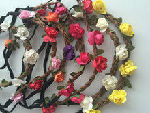 Women Girl Flower Fairy Bohemian Braid Beach Tiara Crown Suede hair headband