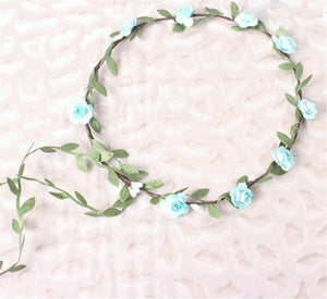 Girl Children Boho Fairy Blossom Flower Leaf hair headband Tiara Garland Wreath