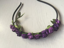 Women Girls baby Flower Fairy Boho Floral Wedding hair headband band hoop PROP Purple