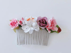 1 Women Girl Dance Wedding Bride Party Artificial Flower Metal hair Comb Pin