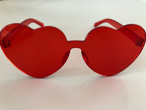 Women Men Party Red Green Love Heart Shape Clear Sun glasses Eye wear Sunglasses