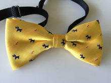 1x Boys Kids Children Party Wedding Dance Silk bow tie Necktie bowtie Gold Base Puppy Dog