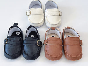 Baby Boy White Brown Black Wedding Formal Party Synthetic leather Soft Shoes
