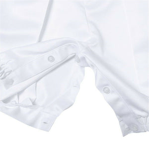 Boys Baby Children White Christening shower Romper Bowtie Vest outfits suits