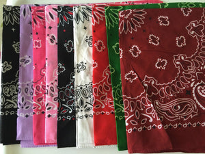 Women Men Retro Hip hop Cotton biker dance Paisley Bandana Hair Headband Wrap