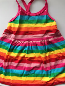 Baby Girl kids Children Rainbow Multi-colored Striped cotton Summer Strap Dress