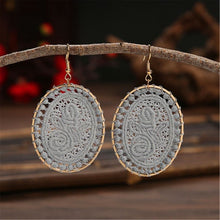 Women Retro Ethic Embroidery Crochet Boho Bohemian Hook dangle Ear Drop Earrings