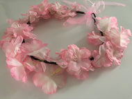 Women Flower Fairy Party Wedding Beach Tiara Crown hair Head headband Garland Pink