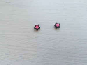 1PAIR Women Teen Fake MAGNETIC Heart star NO Piercing ear Hole studs Earrings