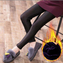 Girl Kid Shine Sleek Winter Velvet Fleece Thermal Warm Jeggings Pants Leggings