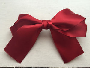 Girl Women Back to School Navy Green Blue ribbon bow ponytail hair Barrette Clip