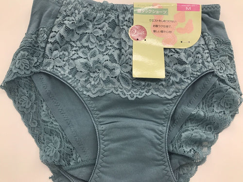 2x Pairs Women Ladies Cotton Invisible edge lace Panties Underwear Sexy Briefs 2 pairs in dark green pantiies