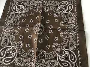Women Lady Girl Retro Cotton Paisley BOHO Bandana Hair Headband Scarf Wrap Khaki Brown