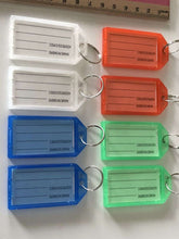 8x Light Plastic Travel Luggage School bag Name ID Badge Tag Label Key Rings AU