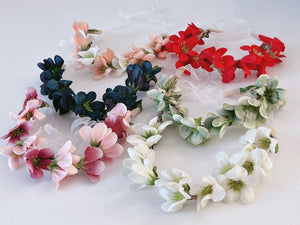 Women Flower Girls Boho Party Leaf orchid Braided hair headband Garland Tiara