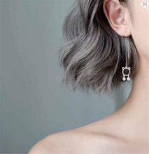Women Cat Kitty Or Dream Catcher Dangle Small Long Earring Slim Bar Piercing