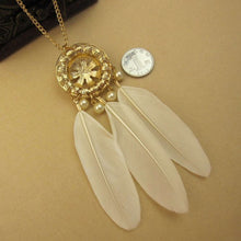 Women BOHO Feather Pearl DREAM CATCHER Retro Bohemian Beach Necklace Long Chain
