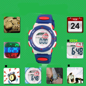 Boy Kid Child Girl Led Digital School Sports Waterproof alarm Wrist Watch Gift