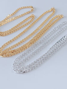 6mm Men Women Hiphop 18K Gold Plated Classic Flat Link Curb Chain Necklace