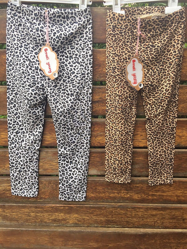 Baby Kids Girls children fashion tiger Leopard animal leggings Pants 1-7years brown 130:6-7yrs
