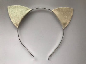 Women Girl Kitty Cat Ears Gold silver Costume Party hair head Band Headband Prop