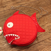 Girls Kids Boys Cute School Shark Fish shape cool messenger travel chain Bag