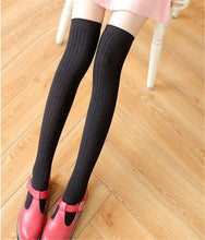 Women Lady Girl Warm Stripe Thigh High Over Knees Stockings Tights Long Socks