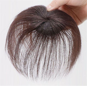 Natural 100% Human Hair Loss Hair Top Cover Clip on REAL Wig Piece extension