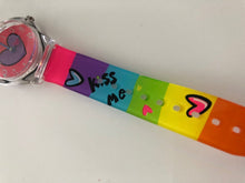 Children Kid Girl Teen Sweet Heart PU Silicone Band Wrist Watch Birthday Gift