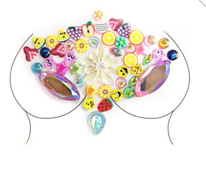 Women Crystal Acrylic Bling Gems Shell Fairy Fancy Face Eye Sticker makeup art