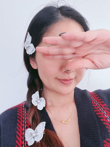2X Women Lady Girl Fairy Embroidery Lace BUTTERFLY Head Hair side Clips pin