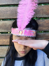 Women Girl Retro Gatsby Hollywood Flapper Sequins Feather Headband Hair Band