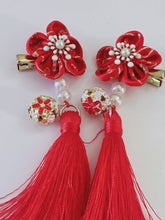 Girls Kids Children Chinese Japanese QIPAO Kimono Han Costume match hair Clips