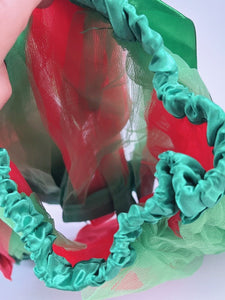 Girls Kid Green Red Christmas Tutu Lace Tulle Petti Ballet Costume skirt 3-12