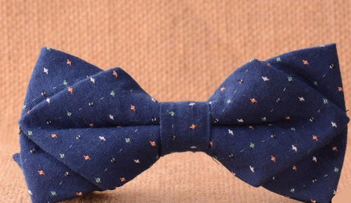 Adult Mans boy Party Cocktail Cotton Dots Formal Wedding bow tie Necktie bowtie Navy with triangle