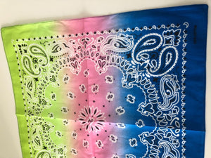 Women Girl Retro Rainbow Colorful Paisley Cotton Bandana Hair Headband Wrap