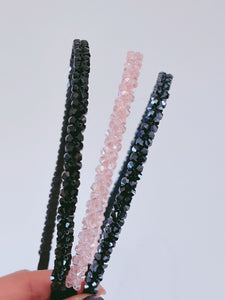 Women Lady Girl Bling Shiny Crystal look Bead Party Headband Hair Head Band Hoop