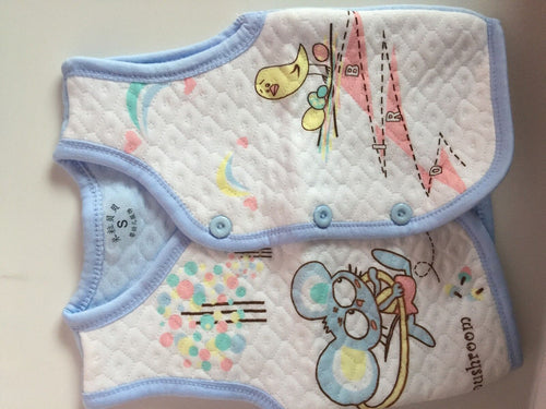 Baby Kids Children Boys Girls Toddlers Warm Autumn Winter 100% Cotton Vest blue edge 0-6mths