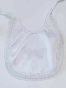 Baby Shower Girls Boys White Christening Outfits Match Cross Bib Burp Apron