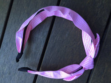 Women lady Girls Retro 70' 80' Sweet Stripe bow Wide hair headband Hoop Band baby Pink school headband