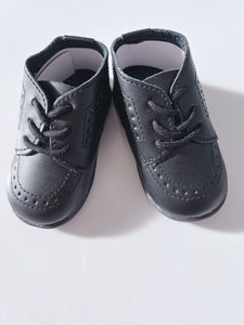Baby Boy White Black Wedding Formal Party Synthetic leather Rubber Bottom Shoes