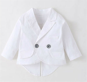 Boys Baby children white Long sleeves christening shower Wedding outfits suits